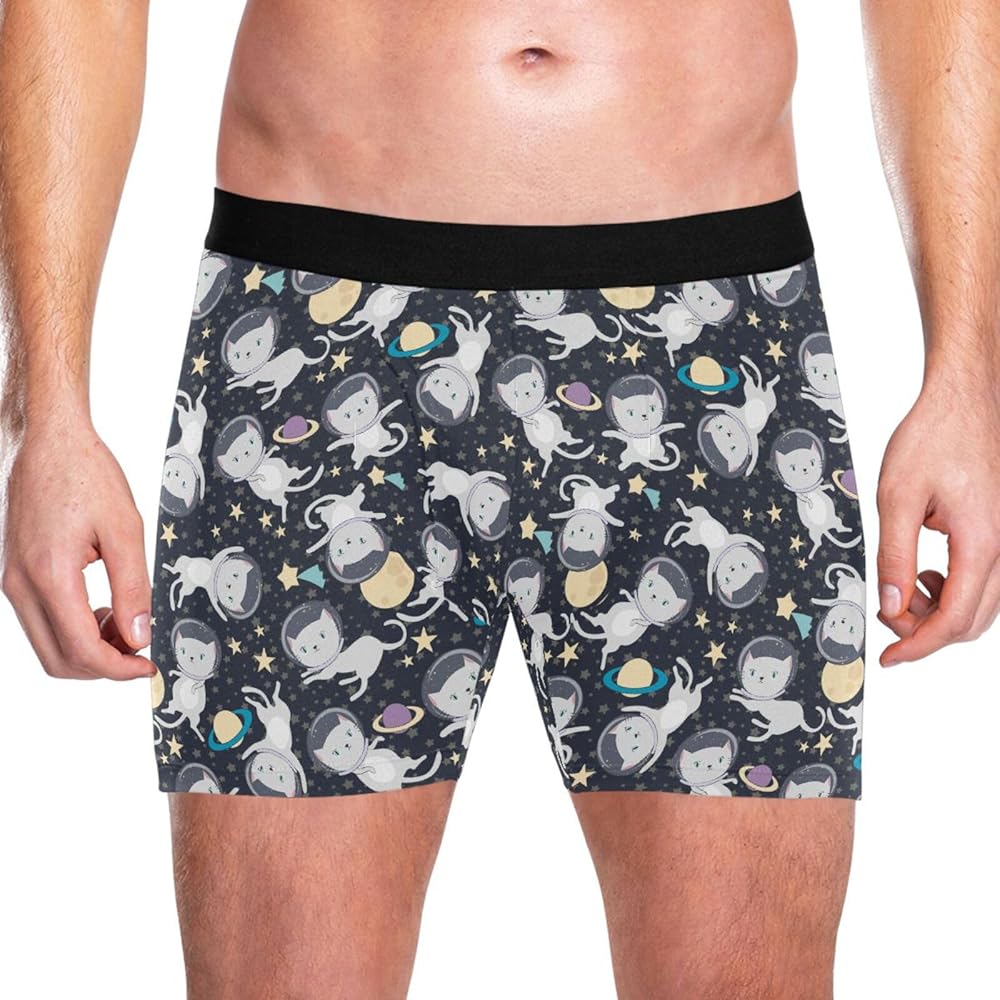 ZZXXB Astronaut Space Cat Mens Boxer Briefs Stretch